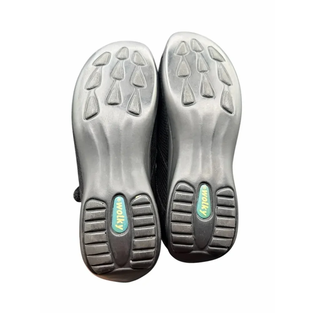 Wolky Mary Jane Shoes Black Leather Comfort EU 40 US 8.5-9